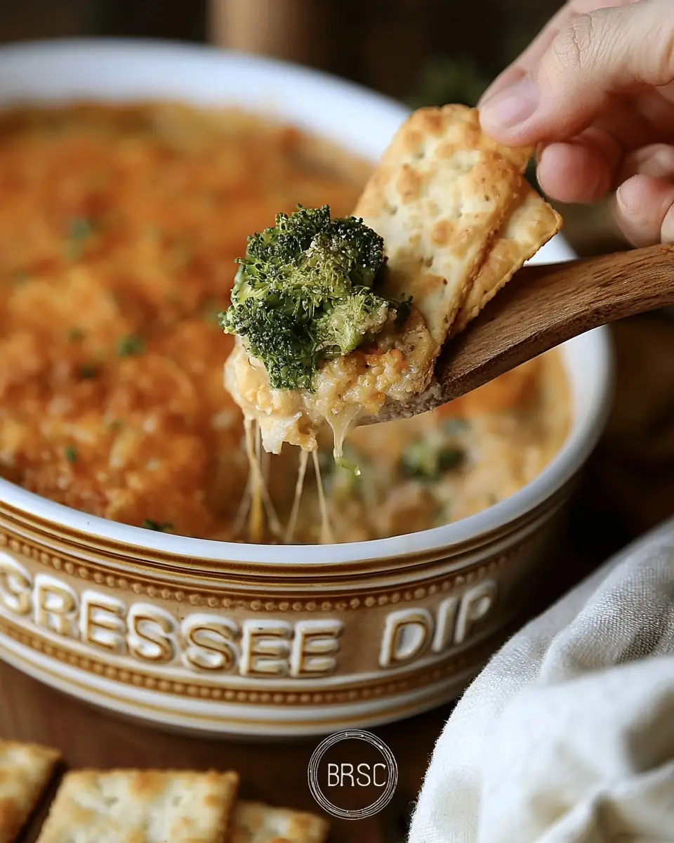 A delicious plate of Broccoli Casserole Cheese Dip