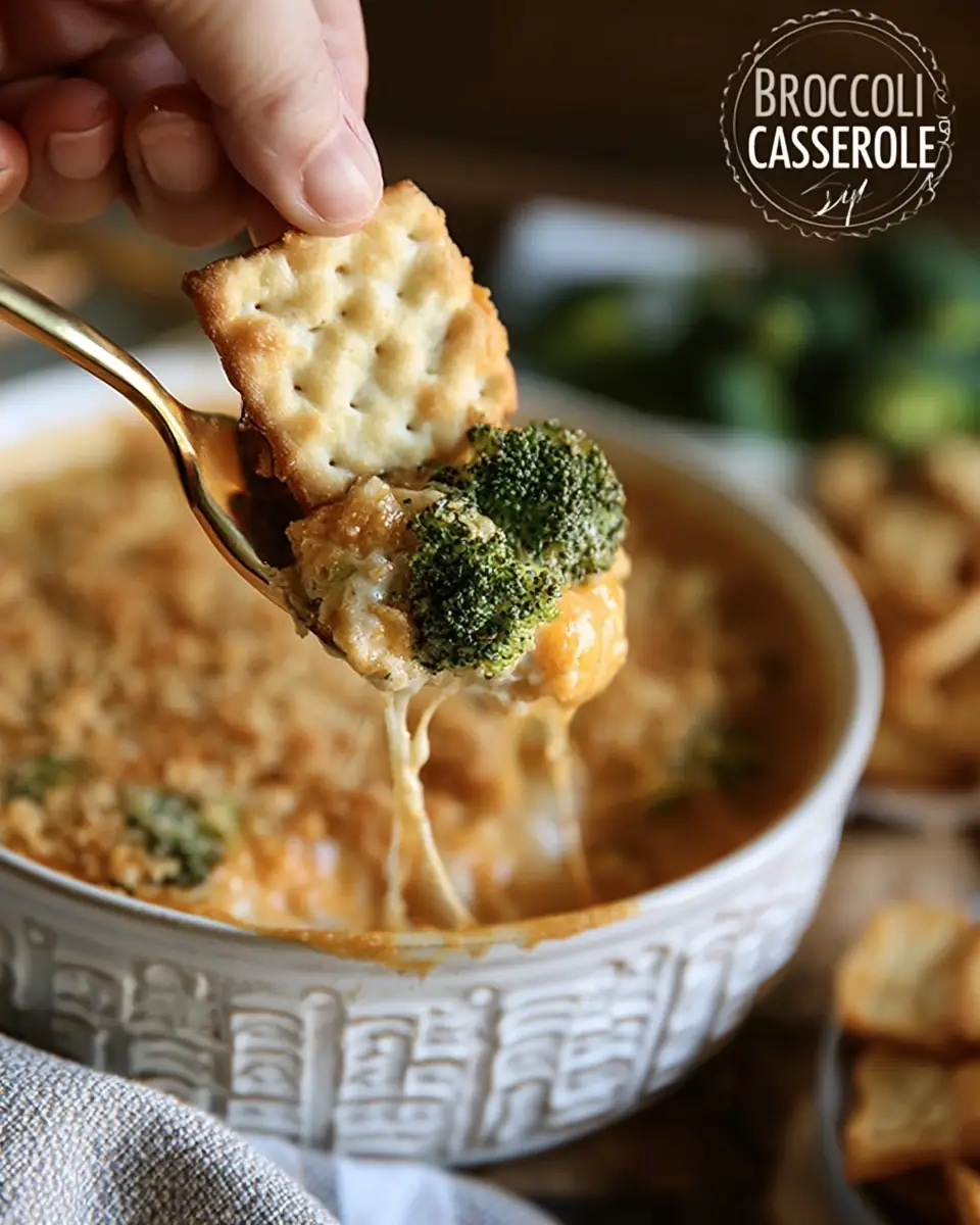 A delicious plate of Broccoli Casserole Cheese Dip