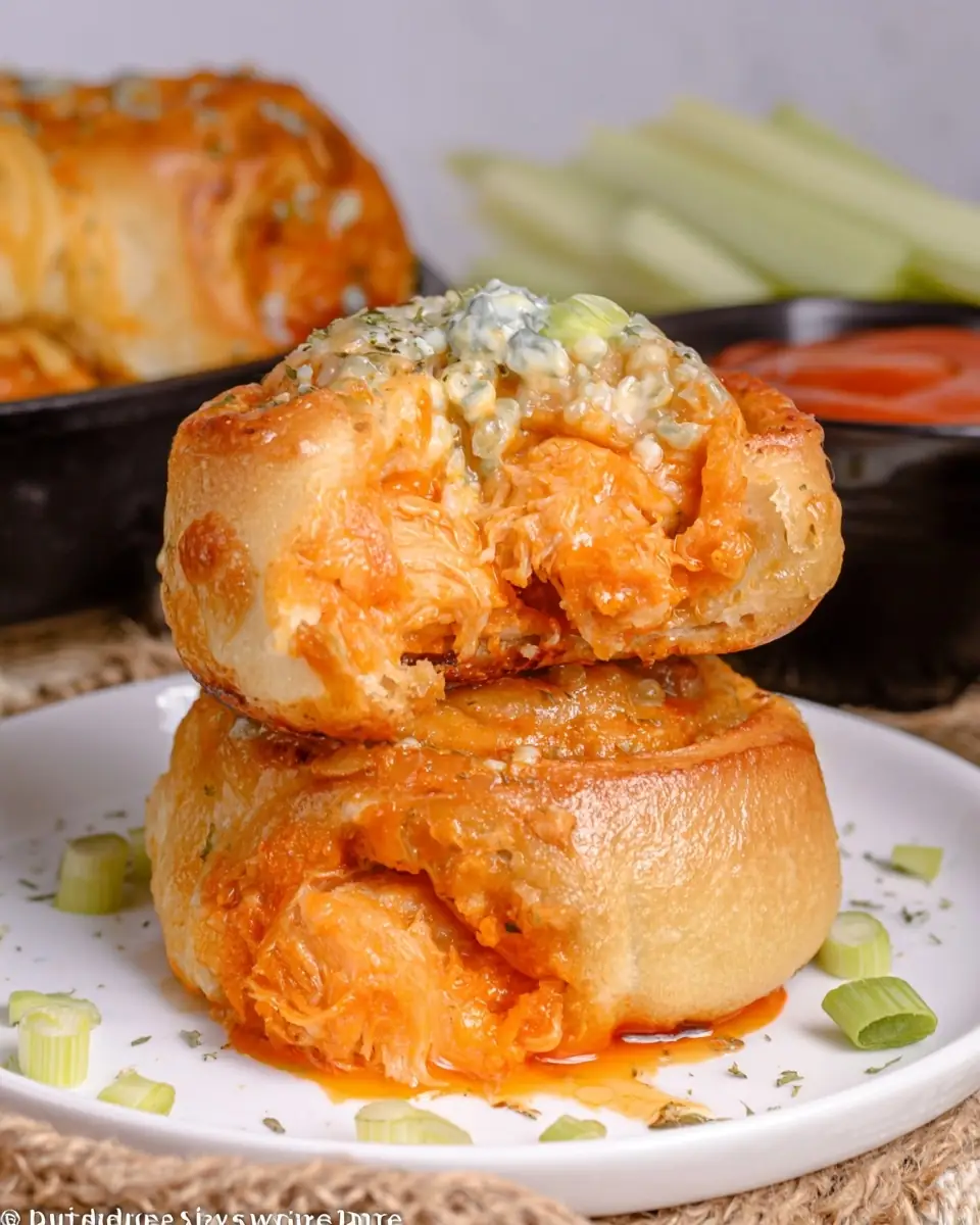 A delicious plate of Buffalo Chicken Pizza Rolls