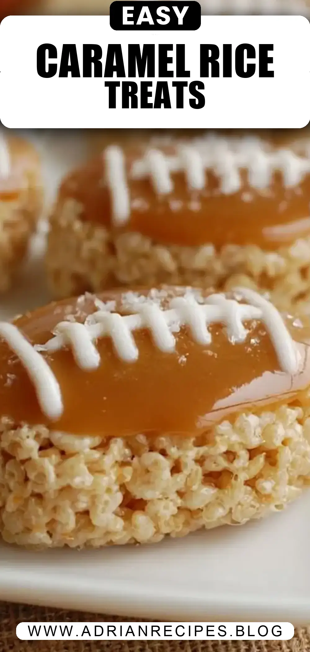 Salted Caramel Rice Krispies Football Treats!