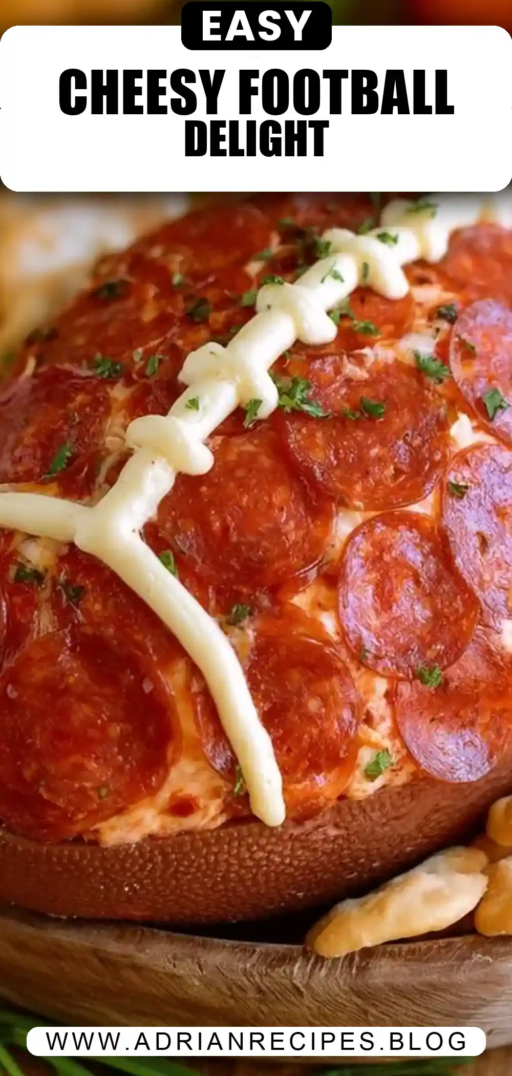 Pepperoni Pizza Football Cheese Ball
