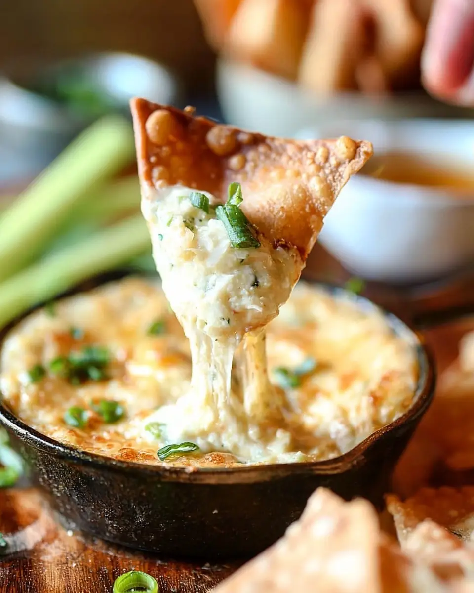A delicious plate of Crab Rangoon Dip