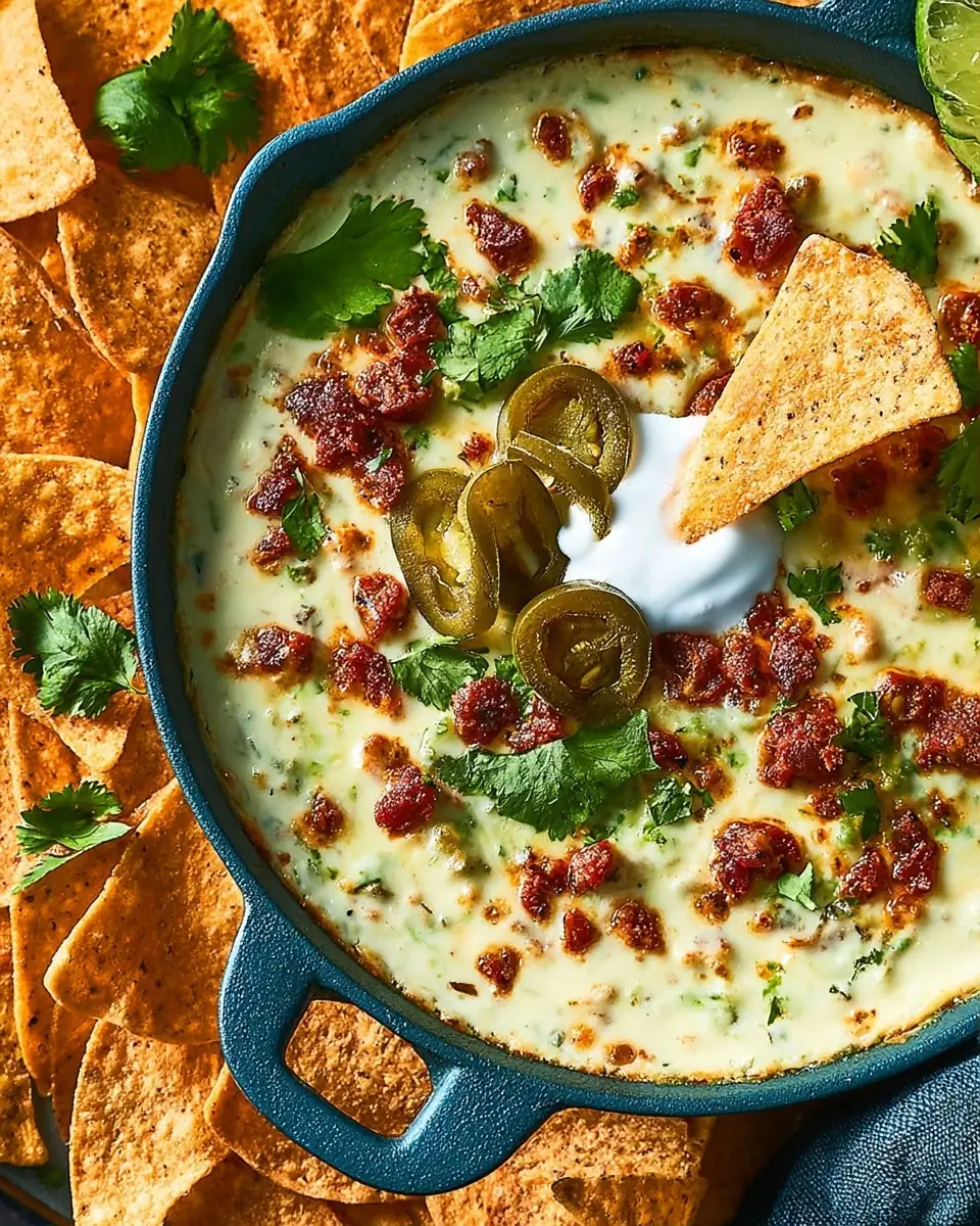 A delicious plate of Creamy Chorizo Queso Dip