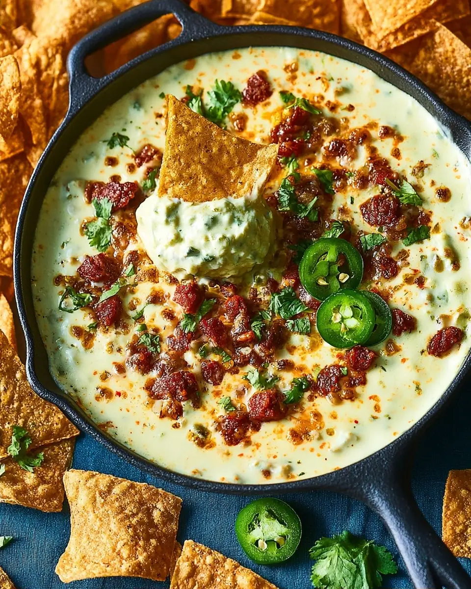 A delicious plate of Creamy Chorizo Queso Dip