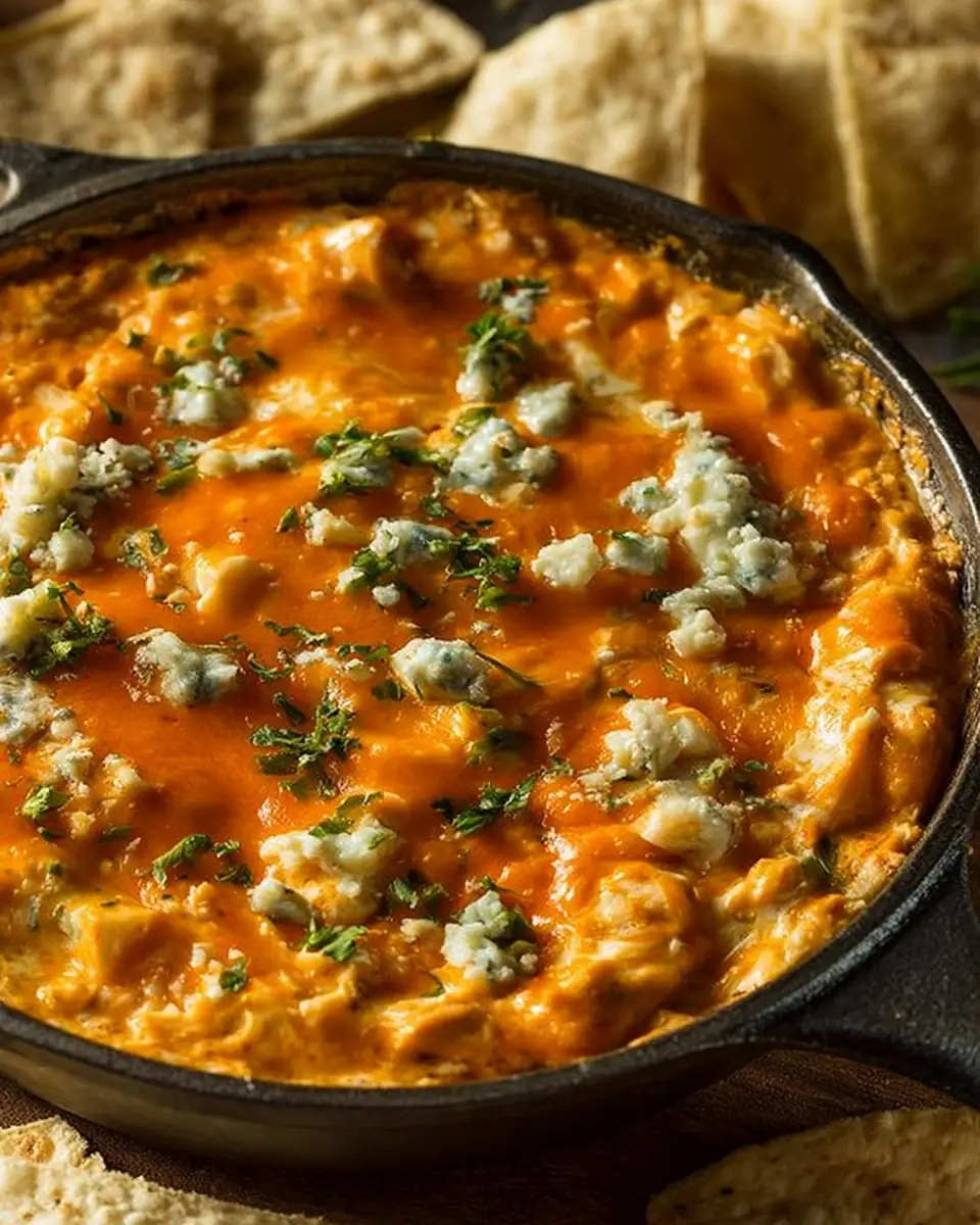 A delicious plate of Easy Buffalo Chicken Dip Recipe