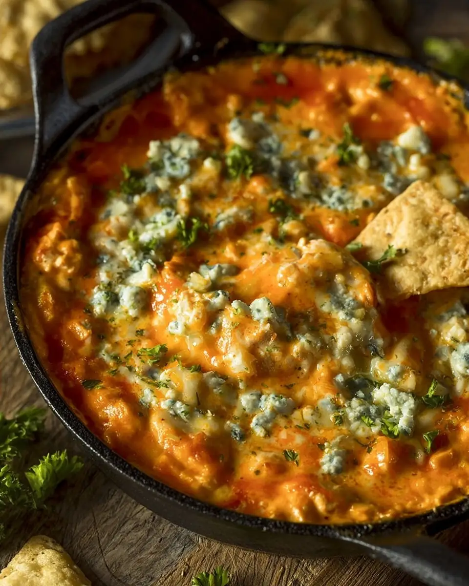 A delicious plate of Easy Buffalo Chicken Dip Recipe