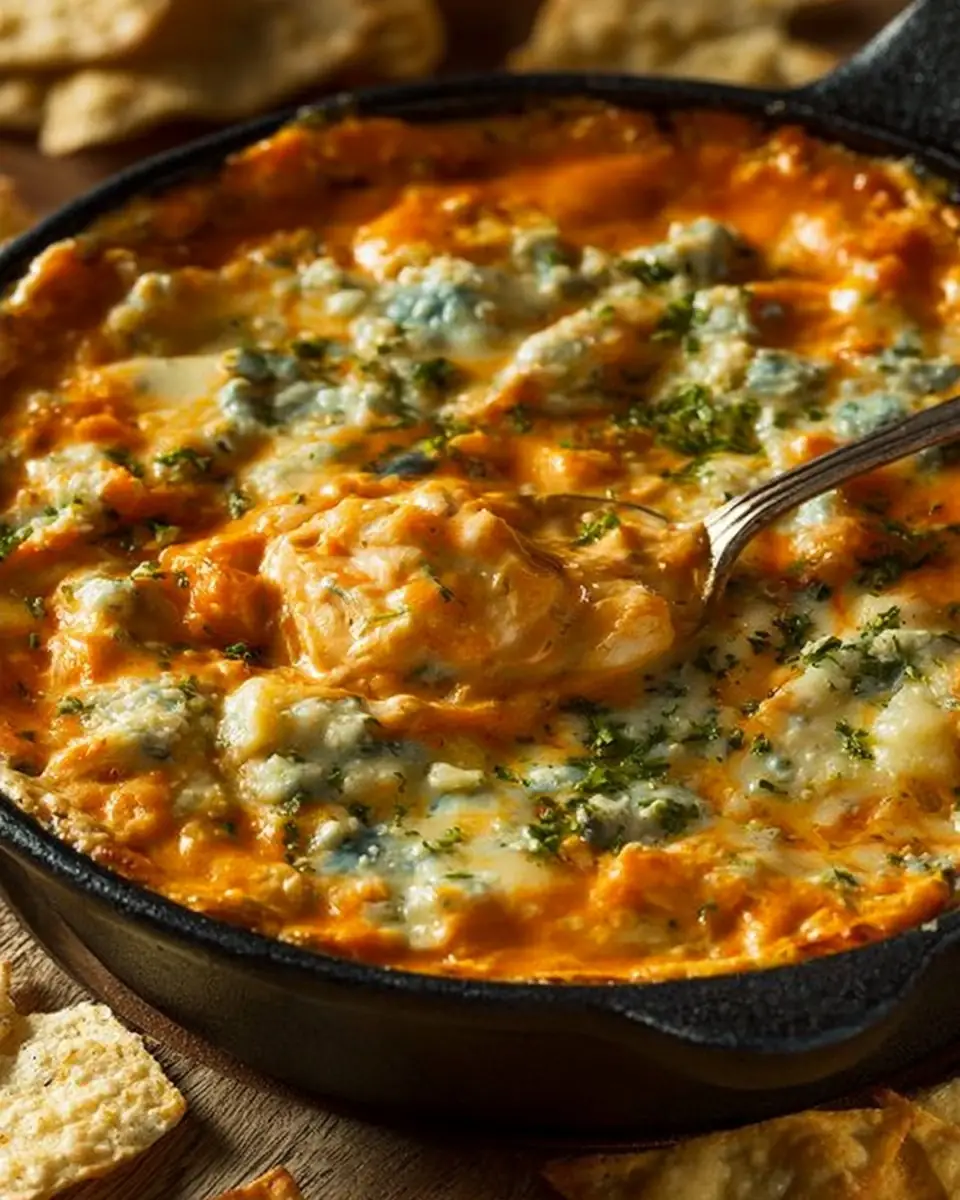 A delicious plate of Easy Buffalo Chicken Dip Recipe