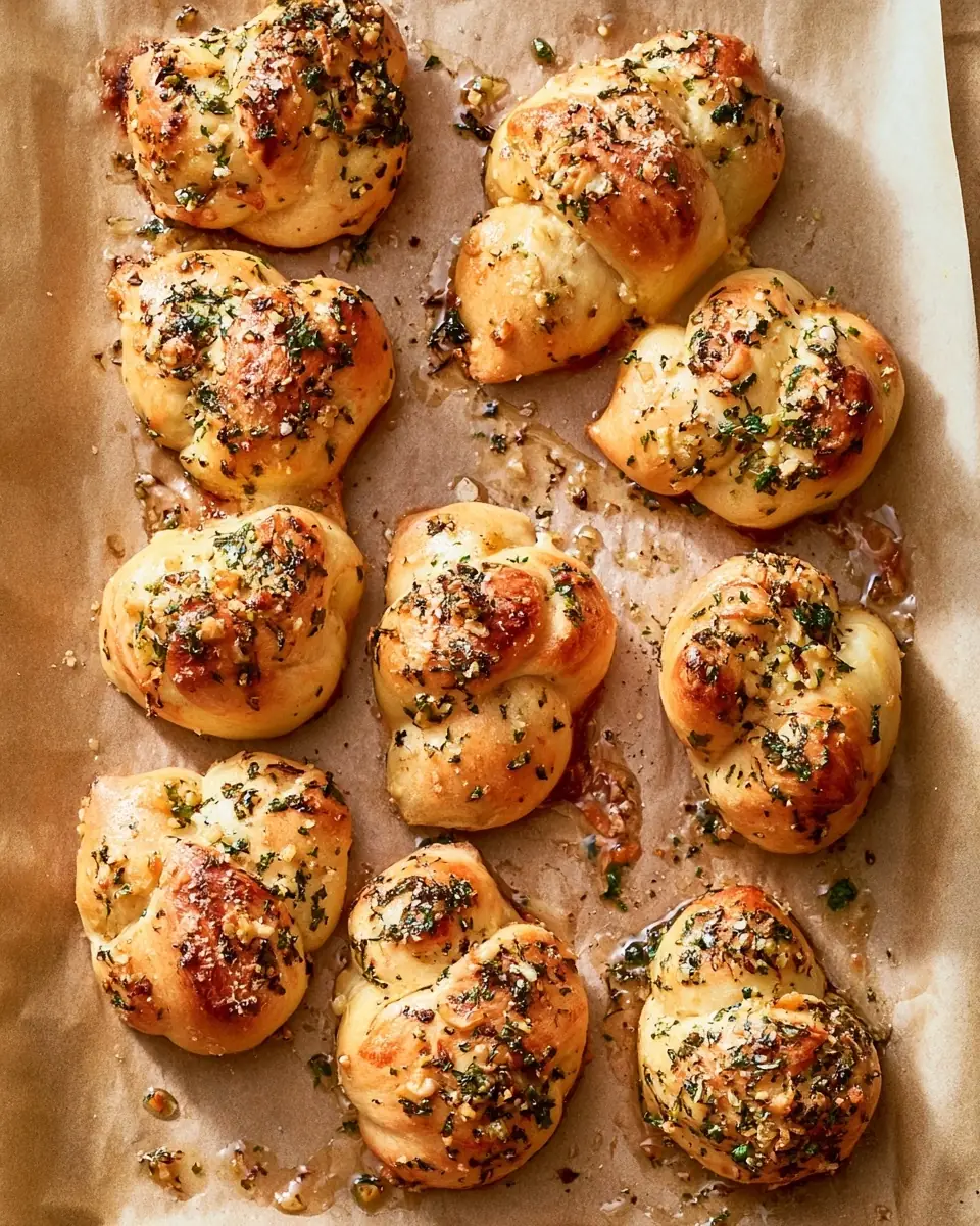 A delicious plate of Easy Garlic Parmesan Knots