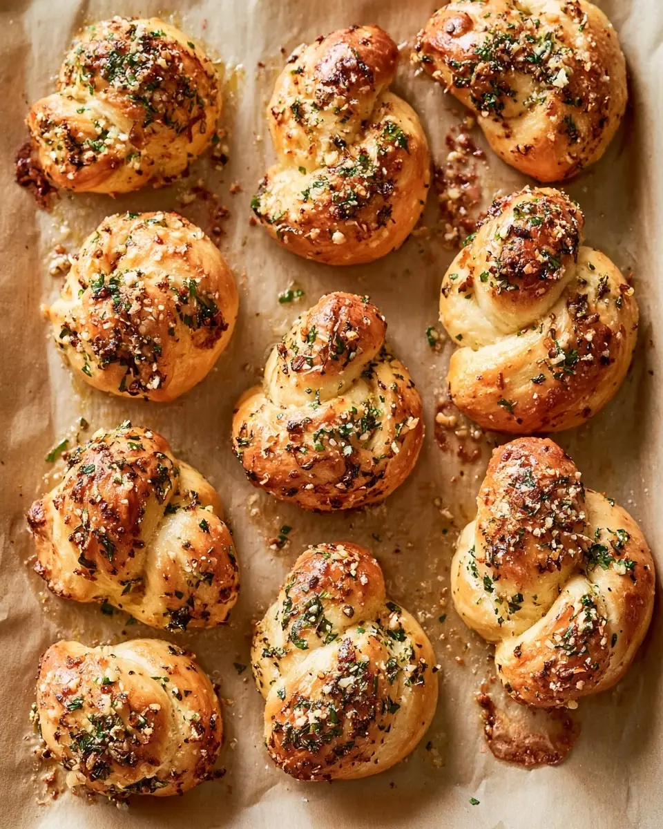 A delicious plate of Easy Garlic Parmesan Knots