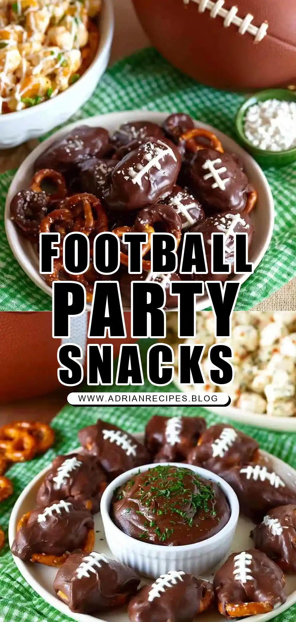 Game Day Pretzel Footballs & Party Snacks