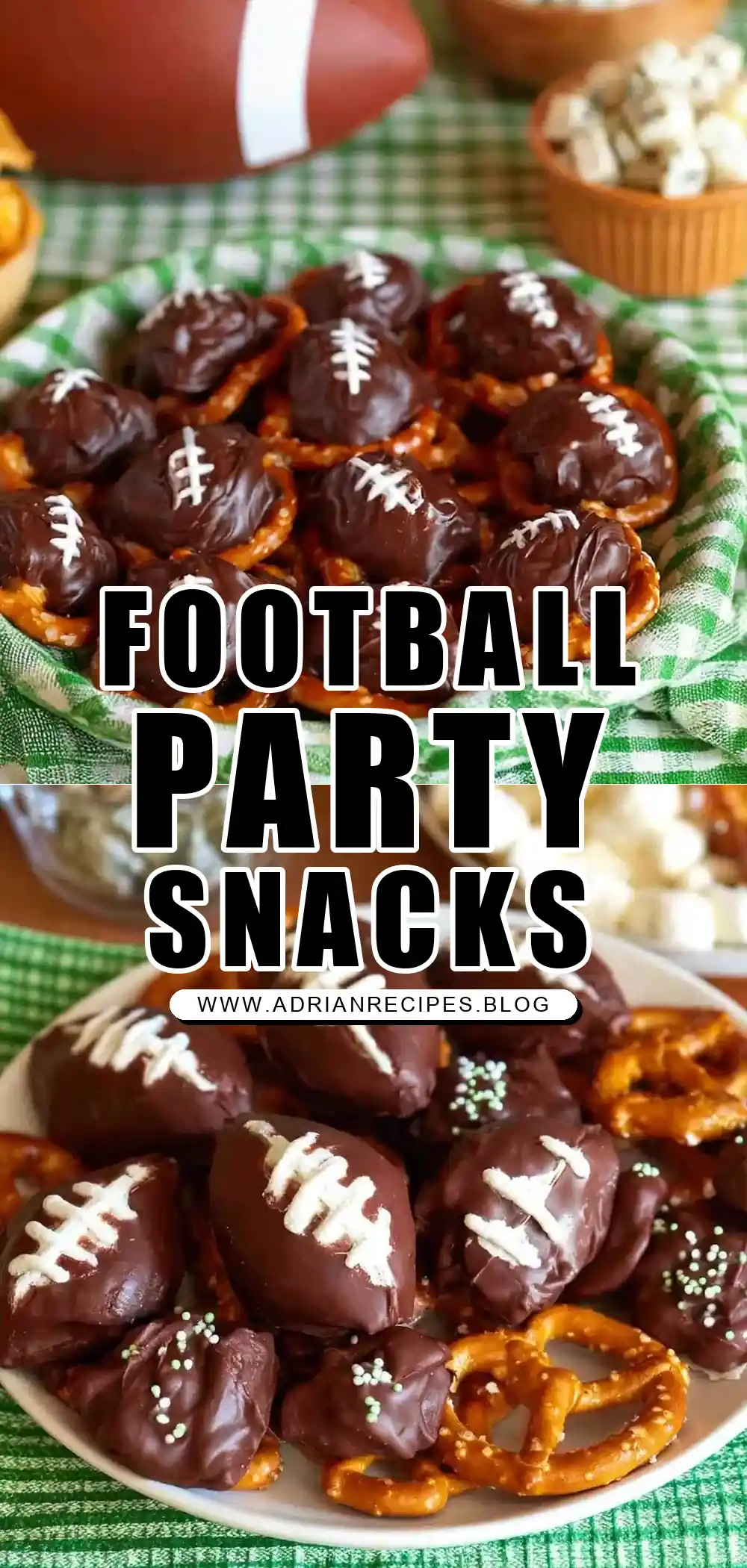 Game Day Pretzel Footballs & Party Snacks