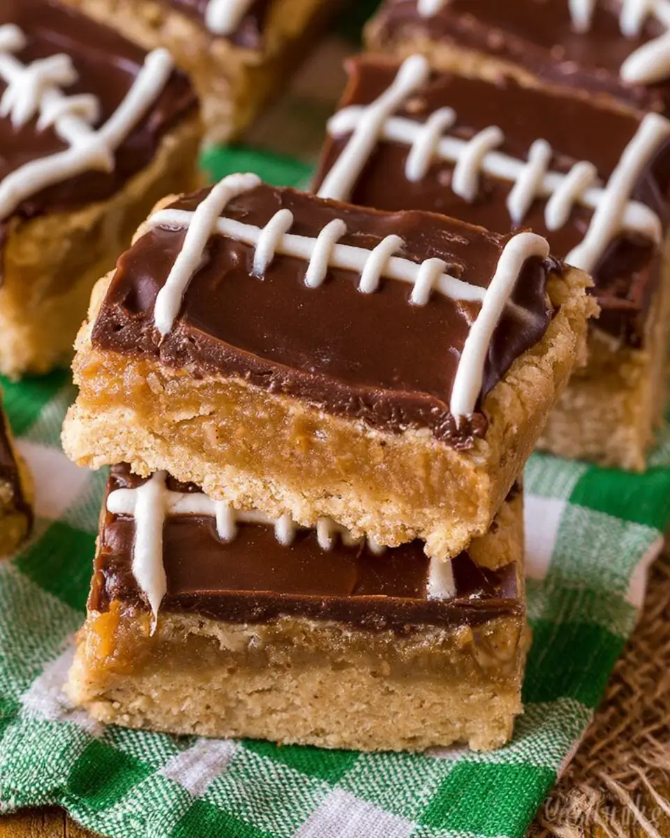 A delicious plate of Football Cookie Bars