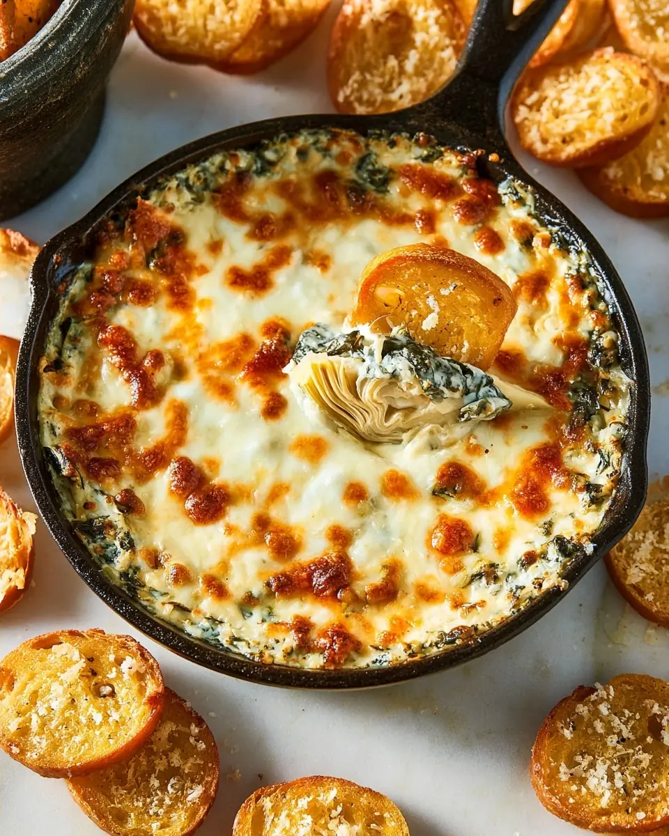 A delicious plate of Hot Spinach and Artichoke Dip