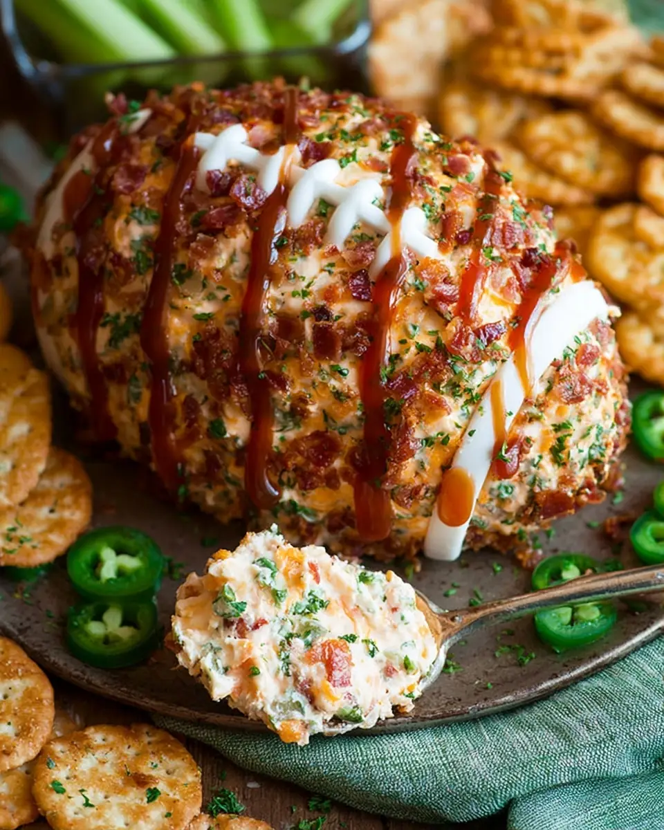 Jalapeño Popper Football Cheese Ball