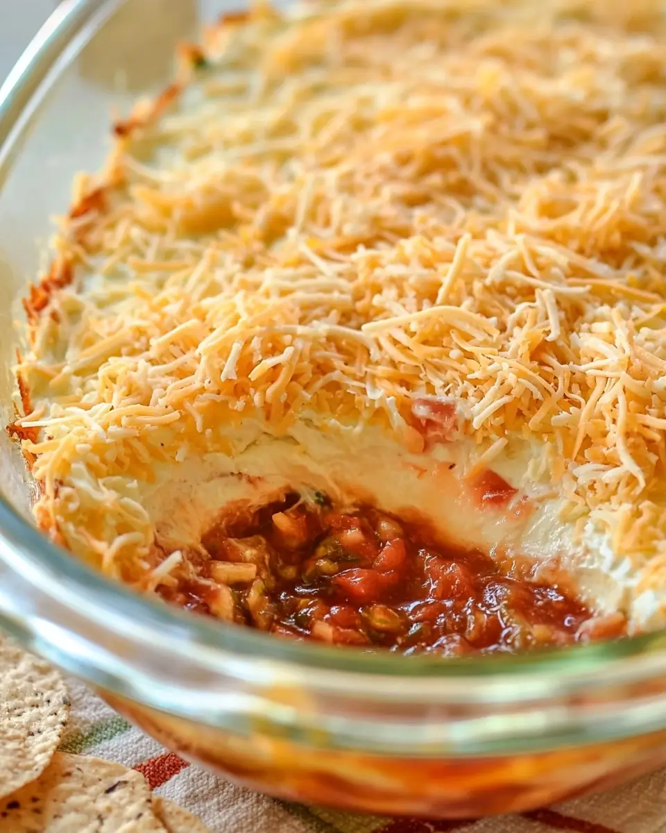 A delicious plate of Layered Cream Cheese and Salsa Dip