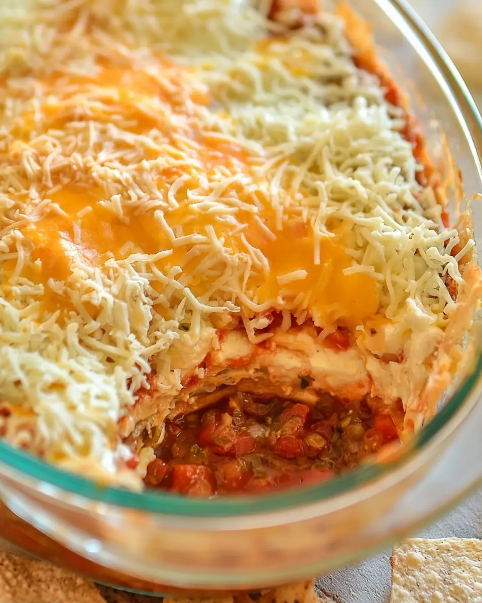 A delicious plate of Layered Cream Cheese and Salsa Dip