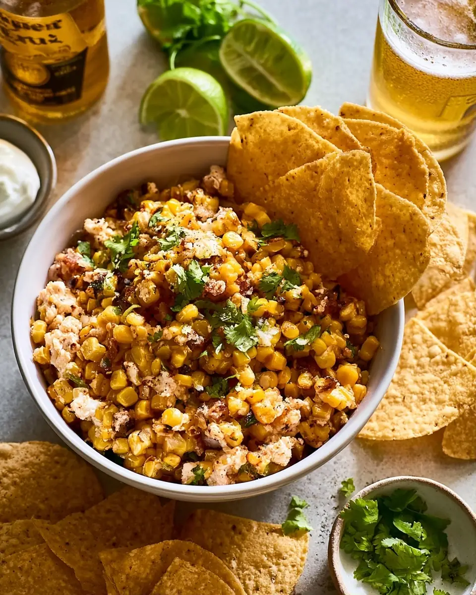 A delicious plate of Mexican Corn Dip