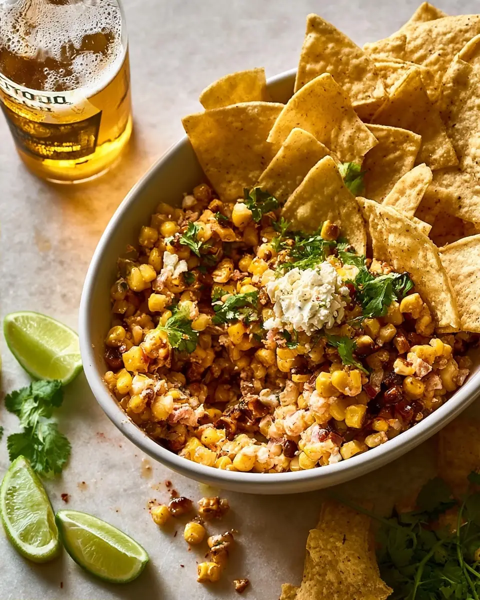 A delicious plate of Mexican Corn Dip