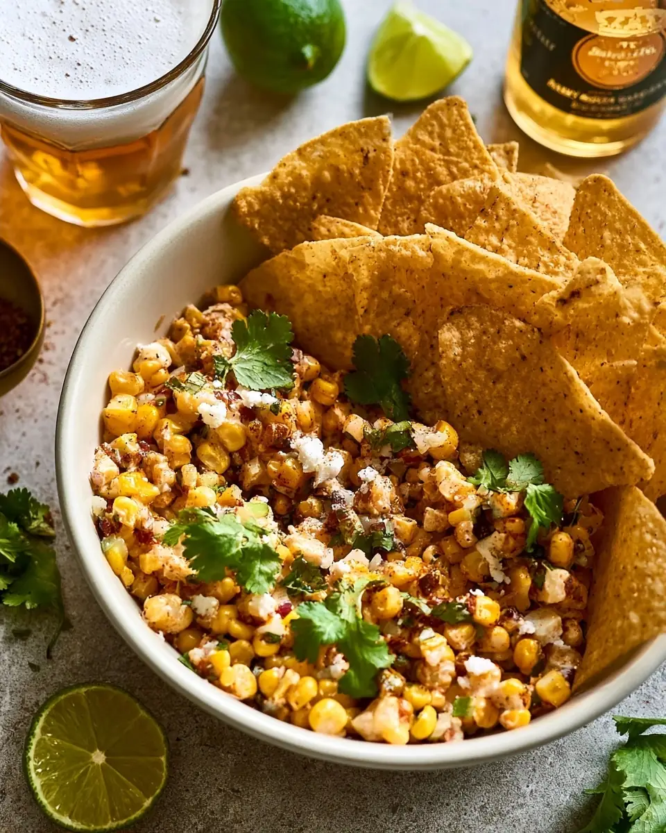 A delicious plate of Mexican Corn Dip