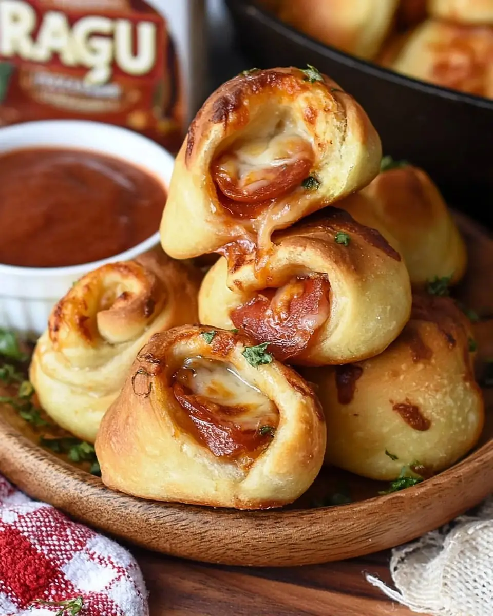 A delicious plate of Pepperoni Cheese Pizza Bombs
