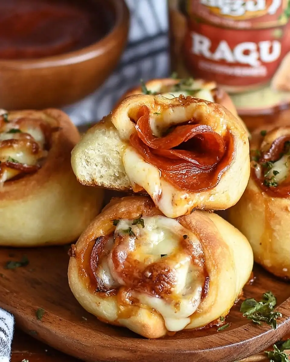 A delicious plate of Pepperoni Cheese Pizza Bombs
