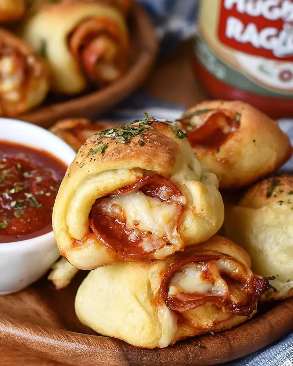 A delicious plate of Pepperoni Cheese Pizza Bombs