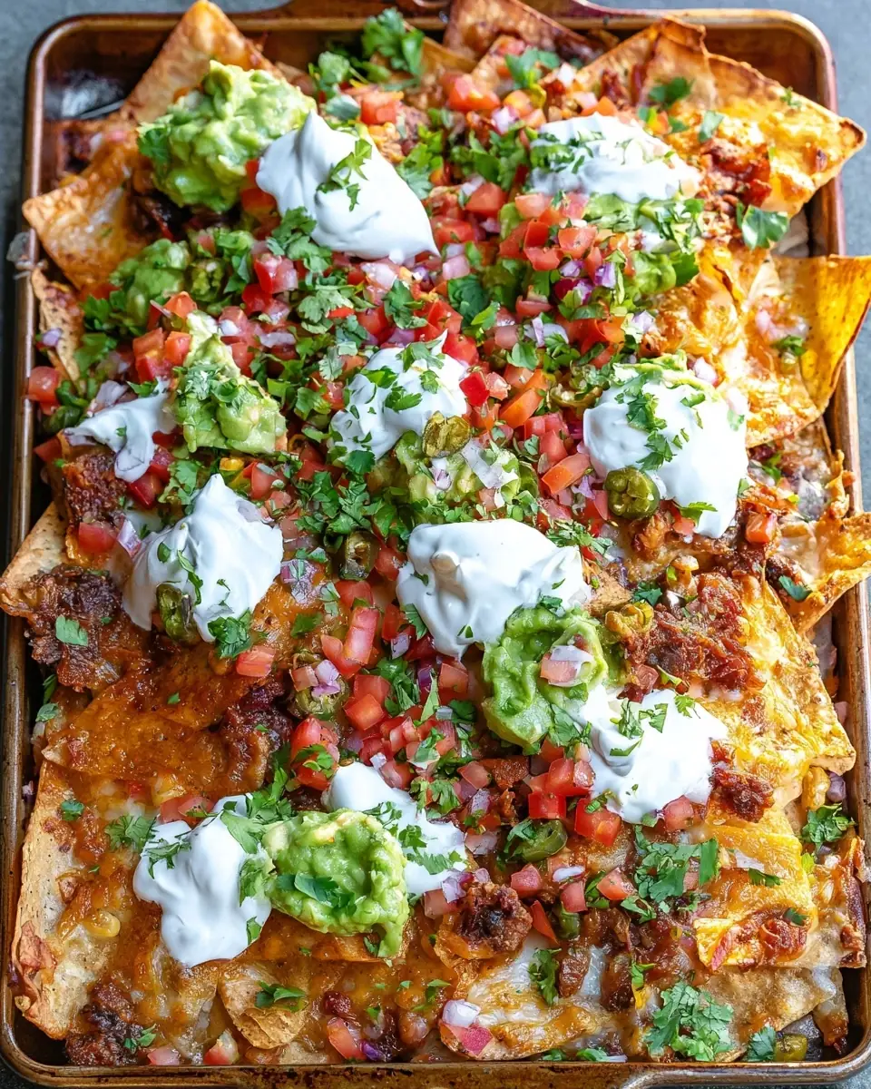 A delicious plate of Sheet Pan Nachos