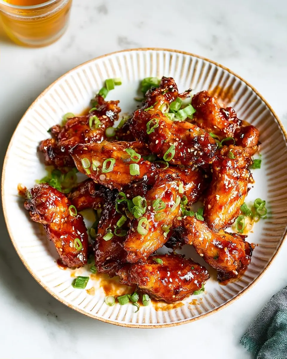 A delicious plate of Sticky Asian Chicken Wings