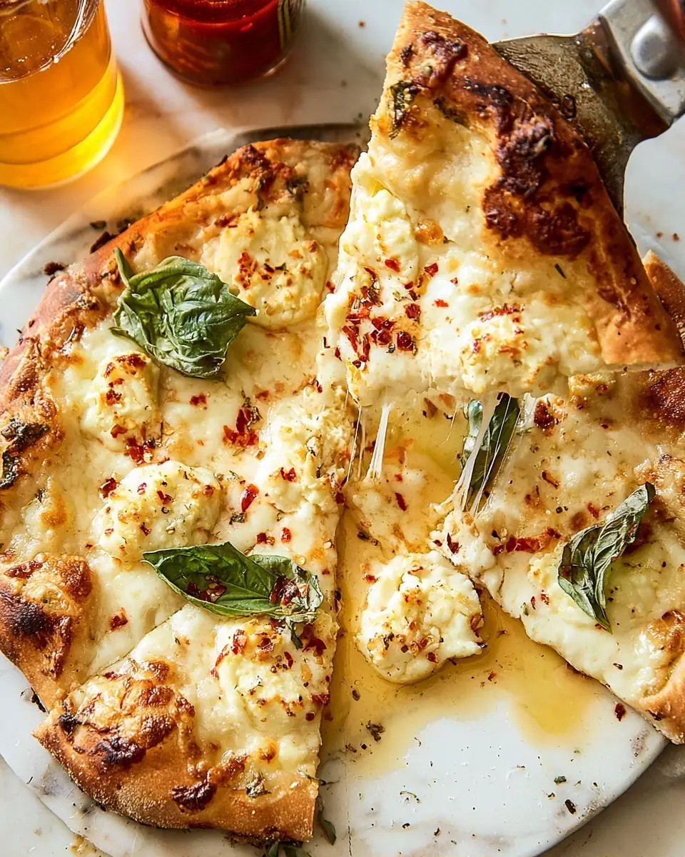 A delicious plate of White Pizza
