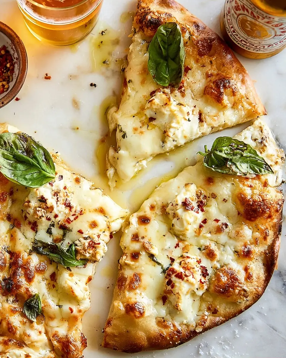 A delicious plate of White Pizza